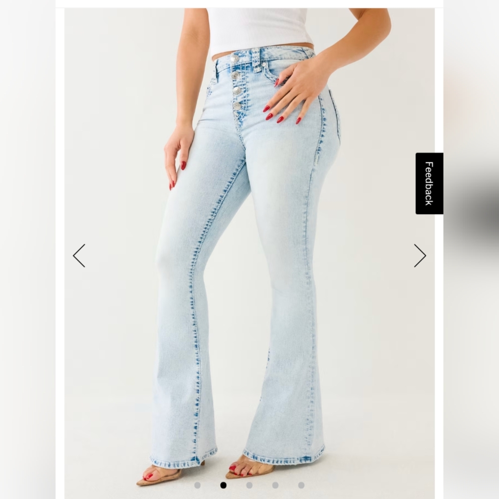 Charlies Blue Flare Wide Leg Jeans